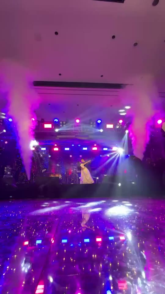 CO2 jets firing over a sangeet dance floor